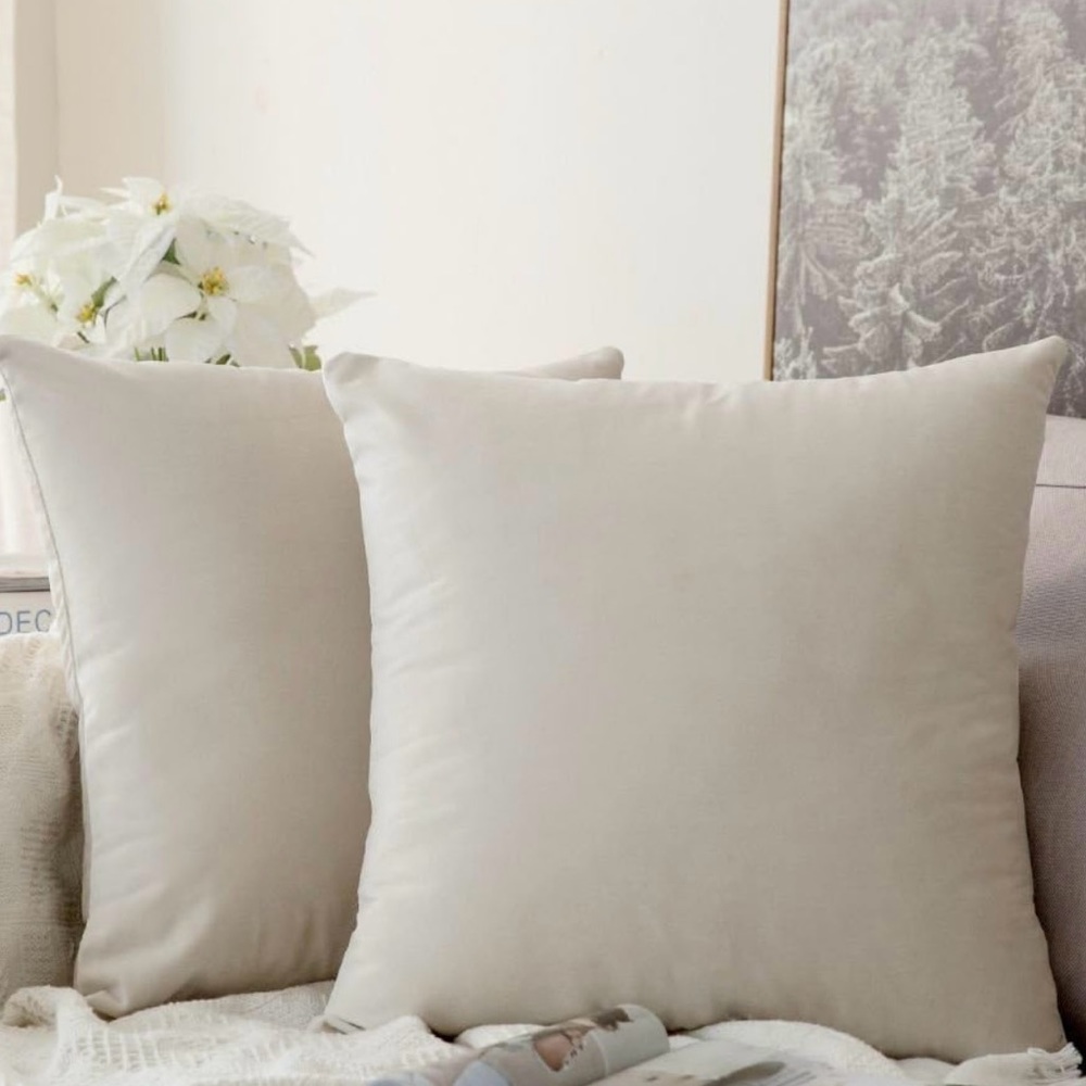 Set of two throw pillow covers cream NWOT